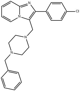 3-[(4-BENZYLPIPERAZINO)METHYL]-2-(4-CHLOROPHENYL)IMIDAZO[1,2-A]PYRIDINE Struktur