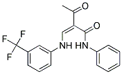 2-ACETYL-N-PHENYL-3-((3-(TRIFLUOROMETHYL)PHENYL)AMINO)PROP-2-ENAMIDE Struktur