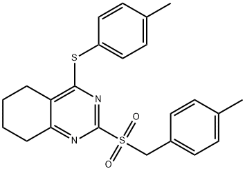 2-[(4-METHYLBENZYL)SULFONYL]-4-[(4-METHYLPHENYL)SULFANYL]-5,6,7,8-TETRAHYDROQUINAZOLINE Struktur