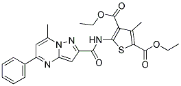 DIETHYL 3-METHYL-5-(7-METHYL-5-PHENYLPYRAZOLO[1,5-A]PYRIMIDINE-2-CARBOXAMIDO)THIOPHENE-2,4-DICARBOXYLATE Struktur