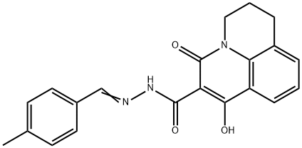 7-HYDROXY-N'-[(E)-(4-METHYLPHENYL)METHYLIDENE]-5-OXO-2,3-DIHYDRO-1H,5H-PYRIDO[3,2,1-IJ]QUINOLINE-6-CARBOHYDRAZIDE Struktur