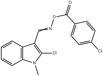 2-CHLORO-3-(([(4-CHLOROBENZOYL)OXY]IMINO)METHYL)-1-METHYL-1H-INDOLE Struktur