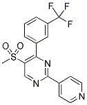 5-(METHYLSULPHONYL)-2-(PYRIDIN-4-YL)-4-[3-(TRIFLUOROMETHYL)PHENYL]PYRIMIDINE Struktur