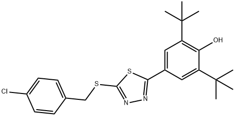 2,6-DI(TERT-BUTYL)-4-(5-[(4-CHLOROBENZYL)SULFANYL]-1,3,4-THIADIAZOL-2-YL)BENZENOL Struktur