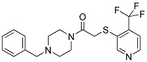 4-BENZYL-1-[2-[[4-(TRIFLUOROMETHYL)PYRIDIN-3-YL]THIO]ACETYL]PIPERAZINE Struktur