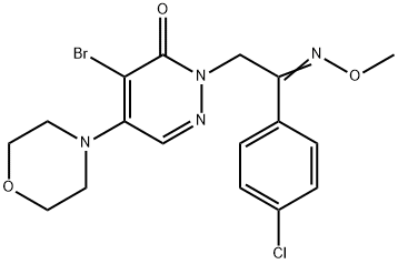 4-BROMO-2-[2-(4-CHLOROPHENYL)-2-(METHOXYIMINO)ETHYL]-5-MORPHOLINO-3(2H)-PYRIDAZINONE Struktur