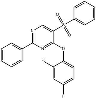 4-(2,4-DIFLUOROPHENOXY)-2-PHENYL-5-(PHENYLSULFONYL)PYRIMIDINE Struktur