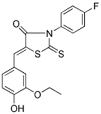 (5Z)-5-(3-ETHOXY-4-HYDROXYBENZYLIDENE)-3-(4-FLUOROPHENYL)-2-THIOXO-1,3-THIAZOLIDIN-4-ONE Struktur