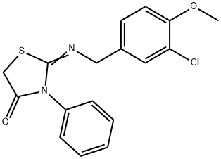 2-[(3-CHLORO-4-METHOXYBENZYL)IMINO]-3-PHENYL-1,3-THIAZOLAN-4-ONE Struktur