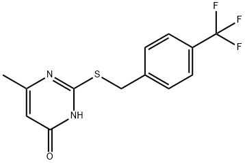 6-METHYL-2-([4-(TRIFLUOROMETHYL)BENZYL]SULFANYL)-4(3H)-PYRIMIDINONE Struktur