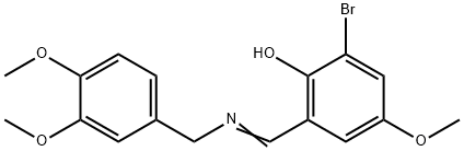 2-BROMO-6-([(3,4-DIMETHOXYBENZYL)IMINO]METHYL)-4-METHOXYBENZENOL Struktur