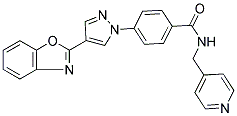 4-[4-(BENZOXAZOL-2-YL)-1H-PYRAZOL-1-YL]-N-(4-PYRIDINYLMETHYL)BENZAMIDE Struktur