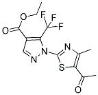 ETHYL 1-(5-ACETYL-4-METHYL-1,3-THIAZOL-2-YL)-5-(TRIFLUOROMETHYL)-1H-PYRAZOLE-4-CARBOXYLATE Struktur