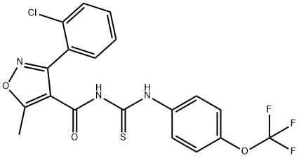 1-(3-(2-CHLOROPHENYL)-5-METHYLISOXAZOL-4-YLCARBONYL)-3-(4-(TRIFLUOROMETHOXY)PHENYL)THIOUREA Struktur