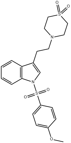 4-(2-(1-[(4-METHOXYPHENYL)SULFONYL]-1H-INDOL-3-YL)ETHYL)-1LAMBDA6,4-THIAZINANE-1,1-DIONE Struktur