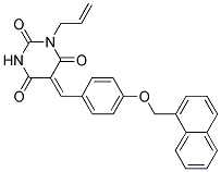 (Z)-1-ALLYL-5-(4-(NAPHTHALEN-1-YLMETHOXY)BENZYLIDENE)PYRIMIDINE-2,4,6(1H,3H,5H)-TRIONE Struktur