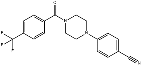 4-(4-[4-(TRIFLUOROMETHYL)BENZOYL]PIPERAZINO)BENZENECARBONITRILE Struktur