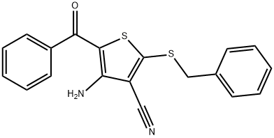 4-AMINO-5-BENZOYL-2-(BENZYLSULFANYL)-3-THIOPHENECARBONITRILE Struktur