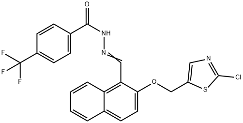 N'-((Z)-(2-[(2-CHLORO-1,3-THIAZOL-5-YL)METHOXY]-1-NAPHTHYL)METHYLIDENE)-4-(TRIFLUOROMETHYL)BENZENECARBOHYDRAZIDE Struktur