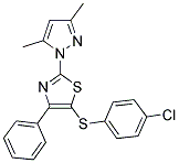 4-CHLOROPHENYL 2-(3,5-DIMETHYL-1H-PYRAZOL-1-YL)-4-PHENYL-1,3-THIAZOL-5-YL SULFIDE Struktur