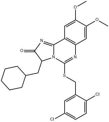 3-(CYCLOHEXYLMETHYL)-5-[(2,5-DICHLOROBENZYL)SULFANYL]-8,9-DIMETHOXYIMIDAZO[1,2-C]QUINAZOLIN-2(3H)-ONE Struktur