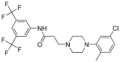 N-(3,5-BIS(TRIFLUOROMETHYL)PHENYL)-3-(4-(5-CHLORO-2-METHYLPHENYL)PIPERAZINYL)PROPANAMIDE Struktur