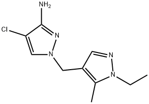 4-CHLORO-1-(1-ETHYL-5-METHYL-1H-PYRAZOL-4-YLMETHYL)-1H-PYRAZOL-3-YLAMINE Struktur