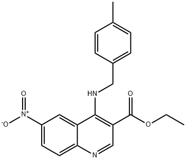 ETHYL 4-[(4-METHYLBENZYL)AMINO]-6-NITRO-3-QUINOLINECARBOXYLATE Struktur