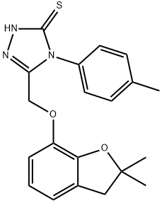 3-((2,2-DIMETHYL(3-OXAINDAN-4-YLOXY))METHYL)-4-(4-METHYLPHENYL)-1,2,4-TRIAZOLINE-5-THIONE Struktur