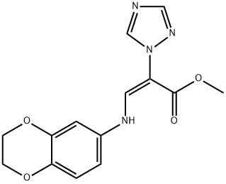 METHYL (E)-3-(2,3-DIHYDRO-1,4-BENZODIOXIN-6-YLAMINO)-2-(1H-1,2,4-TRIAZOL-1-YL)-2-PROPENOATE Struktur