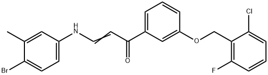 (E)-3-(4-BROMO-3-METHYLANILINO)-1-(3-[(2-CHLORO-6-FLUOROBENZYL)OXY]PHENYL)-2-PROPEN-1-ONE Struktur