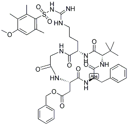 CYCLO[ASP(OBZ)-D-PHE-MEVAL-ARG(MTR)-GLY] Struktur