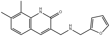 3-([(FURAN-2-YLMETHYL)-AMINO]-METHYL)-7,8-DIMETHYL-1H-QUINOLIN-2-ONE Struktur