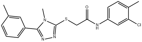 N-(3-CHLORO-4-METHYLPHENYL)-2-([4-METHYL-5-(3-METHYLPHENYL)-4H-1,2,4-TRIAZOL-3-YL]SULFANYL)ACETAMIDE Struktur