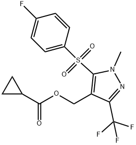 [5-[(4-FLUOROPHENYL)SULFONYL]-1-METHYL-3-(TRIFLUOROMETHYL)-1H-PYRAZOL-4-YL]METHYL CYCLOPROPANECARBOXYLATE Struktur