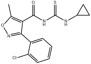 (3-(2-CHLOROPHENYL)-5-METHYLISOXAZOL-4-YL)-N-((CYCLOPROPYLAMINO)THIOXOMETHYL)FORMAMIDE Struktur