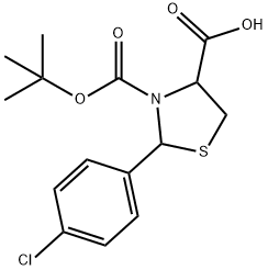 3-(TERT-BUTOXYCARBONYL)-2-(4-CHLOROPHENYL)-1,3-THIAZOLANE-4-CARBOXYLIC ACID Struktur