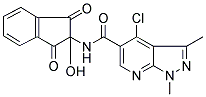 4-CHLORO-N-(2-HYDROXY-1,3-DIOXO-2,3-DIHYDRO-1H-INDEN-2-YL)-1,3-DIMETHYL-1H-PYRAZOLO[3,4-B]PYRIDINE-5-CARBOXAMIDE Struktur