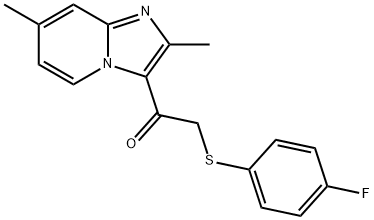 1-(2,7-DIMETHYLIMIDAZO[1,2-A]PYRIDIN-3-YL)-2-[(4-FLUOROPHENYL)SULFANYL]-1-ETHANONE Struktur