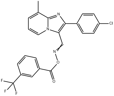 2-(4-CHLOROPHENYL)-8-METHYL-3-[(([3-(TRIFLUOROMETHYL)BENZOYL]OXY)IMINO)METHYL]IMIDAZO[1,2-A]PYRIDINE Struktur