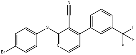 2-[(4-BROMOPHENYL)SULFANYL]-4-[3-(TRIFLUOROMETHYL)PHENYL]NICOTINONITRILE Struktur