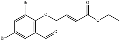 ETHYL (E)-4-(2,4-DIBROMO-6-FORMYLPHENOXY)-2-BUTENOATE Struktur