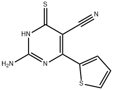 2-AMINO-4-SULFANYL-6-(2-THIENYL)-5-PYRIMIDINECARBONITRILE Struktur