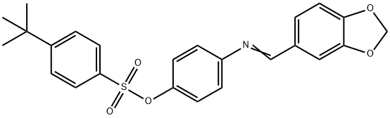 4-[(1,3-BENZODIOXOL-5-YLMETHYLENE)AMINO]PHENYL 4-(TERT-BUTYL)BENZENESULFONATE Struktur