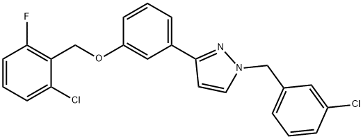 1-(3-CHLOROBENZYL)-3-(3-[(2-CHLORO-6-FLUOROBENZYL)OXY]PHENYL)-1H-PYRAZOLE Struktur