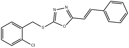 2-CHLOROBENZYL 5-[(E)-2-PHENYLETHENYL]-1,3,4-OXADIAZOL-2-YL SULFIDE Struktur