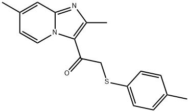 1-(2,7-DIMETHYLIMIDAZO[1,2-A]PYRIDIN-3-YL)-2-[(4-METHYLPHENYL)SULFANYL]-1-ETHANONE Struktur