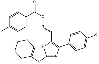 2-(4-CHLOROPHENYL)-3-(([(4-METHYLBENZOYL)OXY]IMINO)METHYL)-5,6,7,8-TETRAHYDROIMIDAZO[2,1-B][1,3]BENZOTHIAZOLE Struktur