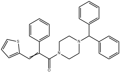 (E)-1-(4-BENZHYDRYLPIPERAZINO)-2-PHENYL-3-(2-THIENYL)-2-PROPEN-1-ONE Struktur