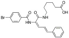 6-((2E,4E)-2-(4-BROMOBENZAMIDO)-5-PHENYLPENTA-2,4-DIENAMIDO)HEXANOIC ACID Struktur